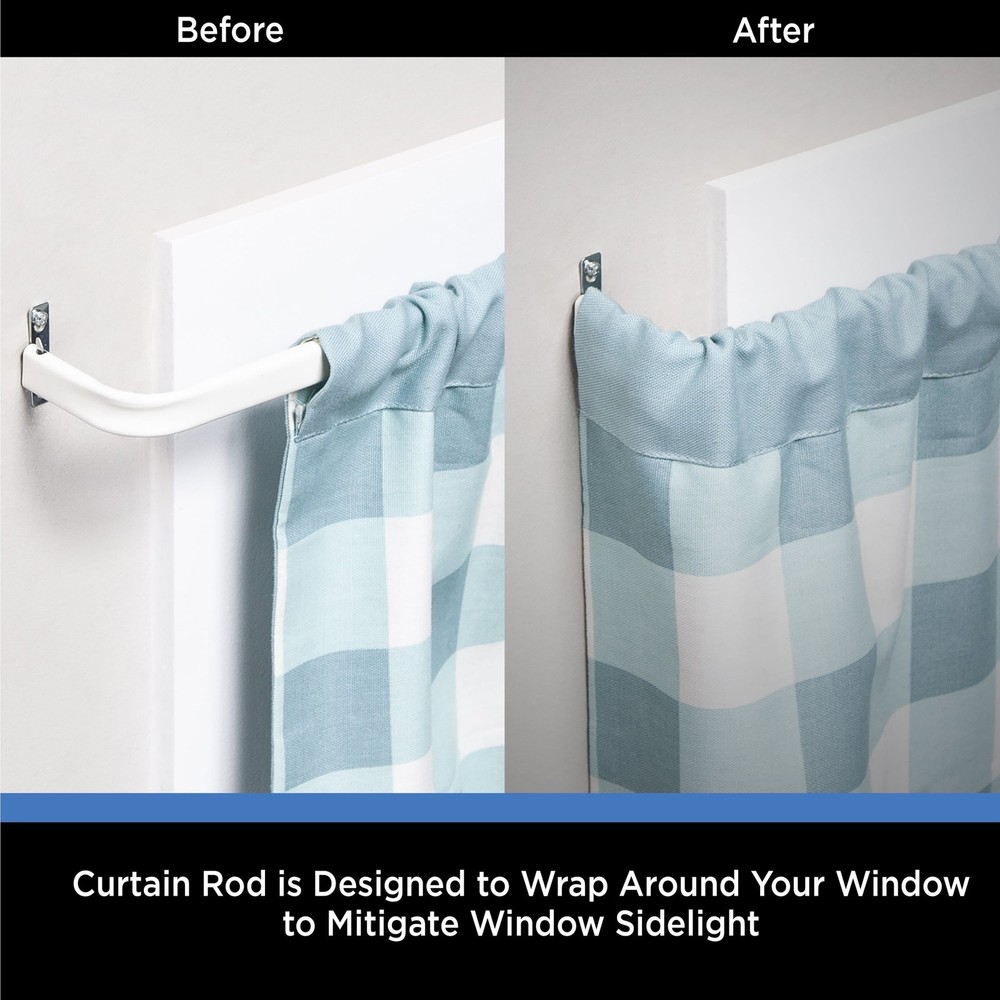 6 pack 2" Metal Wrap Adjustable Curtain Rod 28-46" White