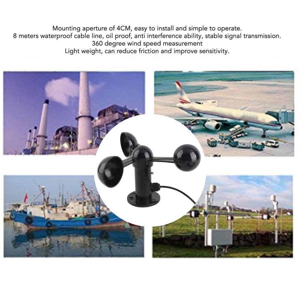 Three Cups Wind Speed Sensor Anti Interference & Water Resistant For Power Plant