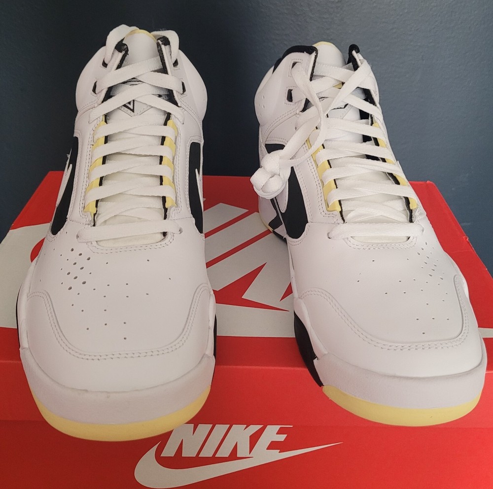 NEW AUTHENTIC NIKE AIR FLIGHT LITE MID "WHITE LEMON BLACK" US 10