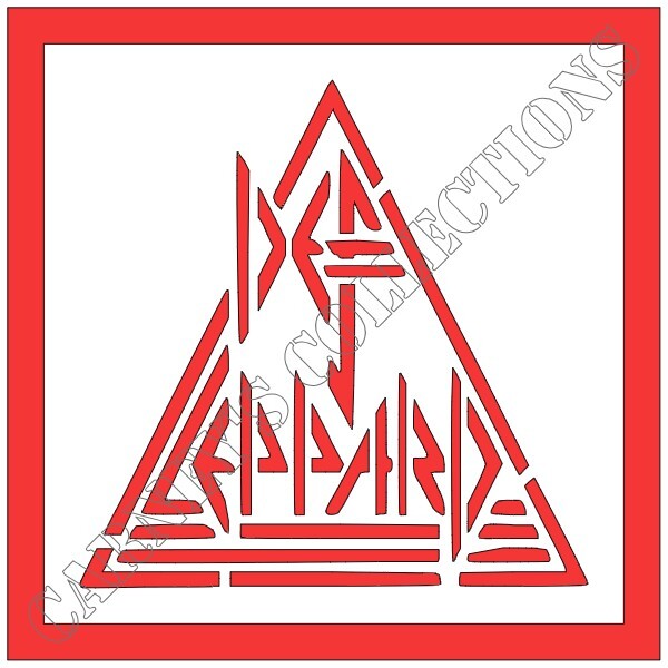 8"x8" Clear Plastic Stencil - Def Leppard (SB4)*****