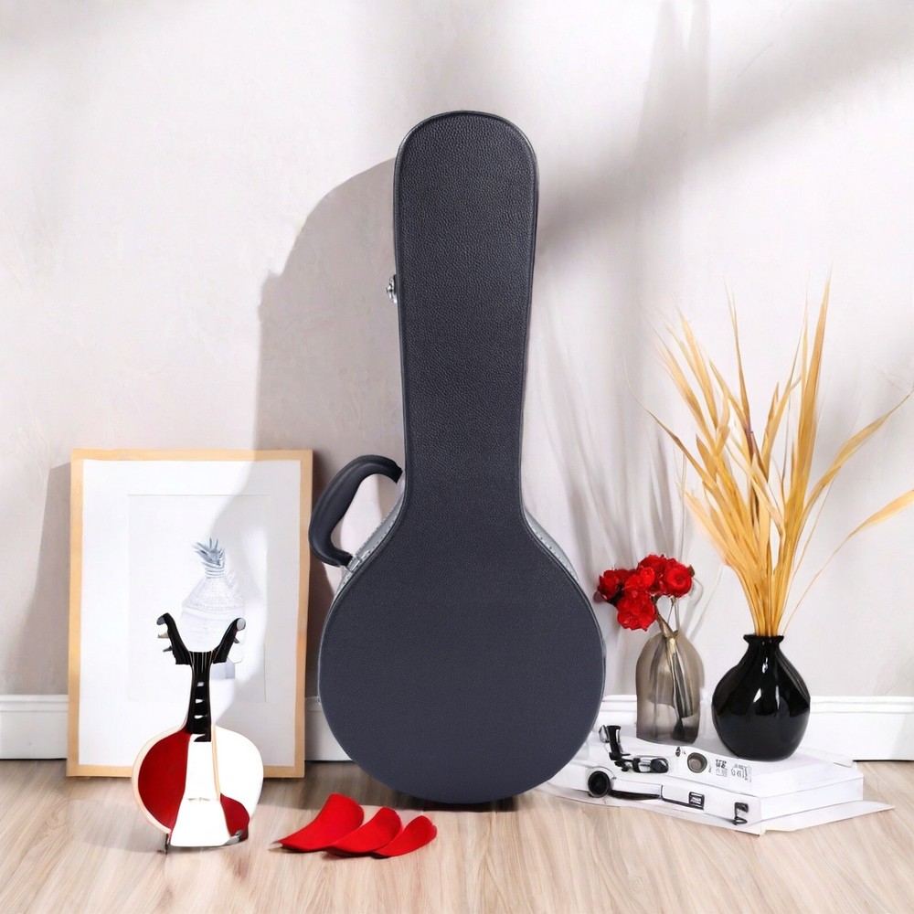 A-Style Black Mandolin Hard Shell Case With Microgroove, Mandoline Hard Case