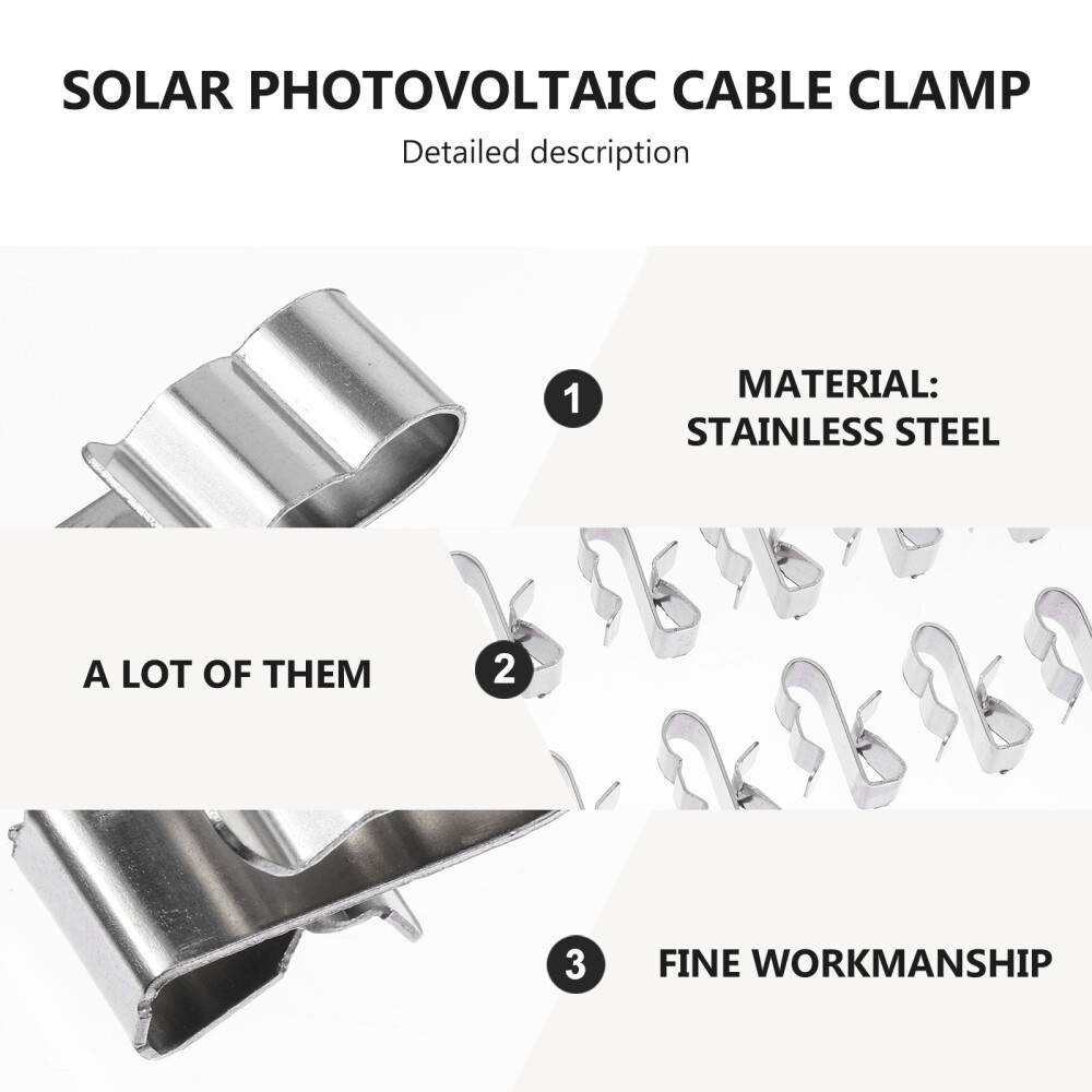 50PCS Stainless Trailer Frame Cable Clamp Clips Solar Panel Double-Wire Clips
