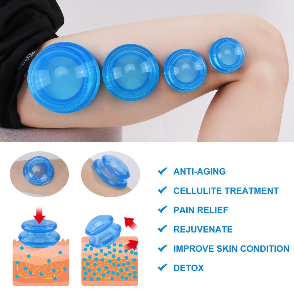 Silicone Cupping Therapy Set, Professional Studio and Home Cupping Set Massag...