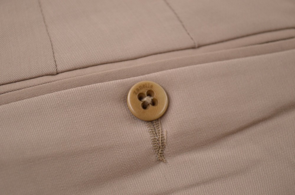 Zanella NWT Dress Pants Size 35 In Solid Khaki Tan Wool Devon $325