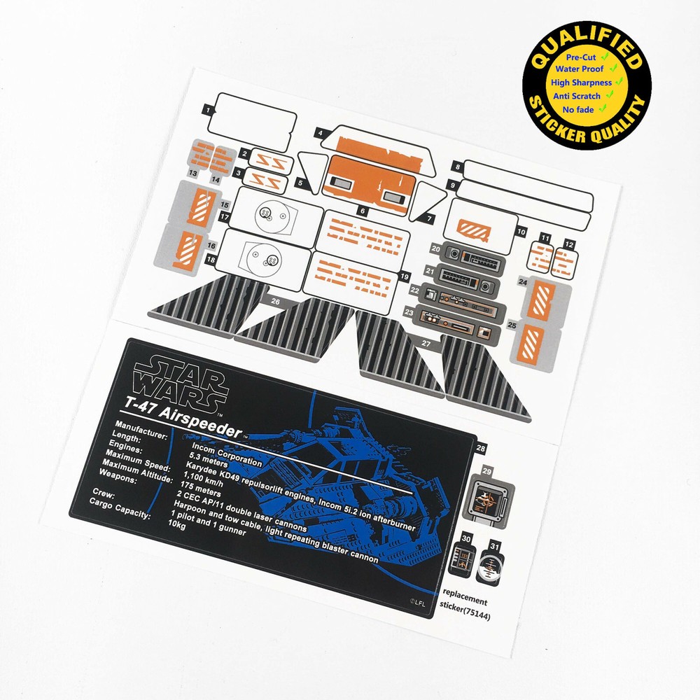 Replacement sticker for set 75144 Precut sticker