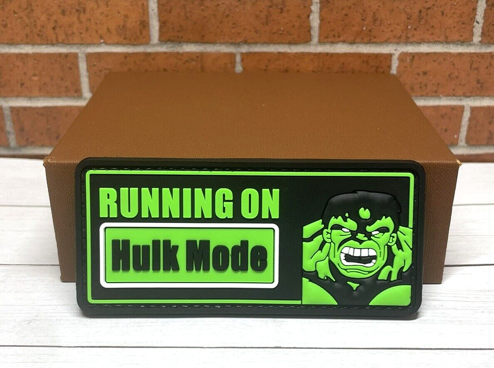 PVC Patch - Running On Hulk Mode Patch - Tactical Morale Gun Hook Back Patch