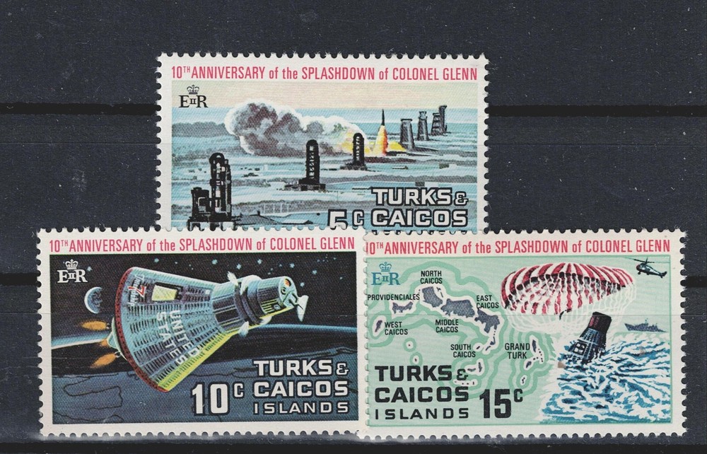 Turks Caicos Space John Glenn flight set 1972 MLH A-16