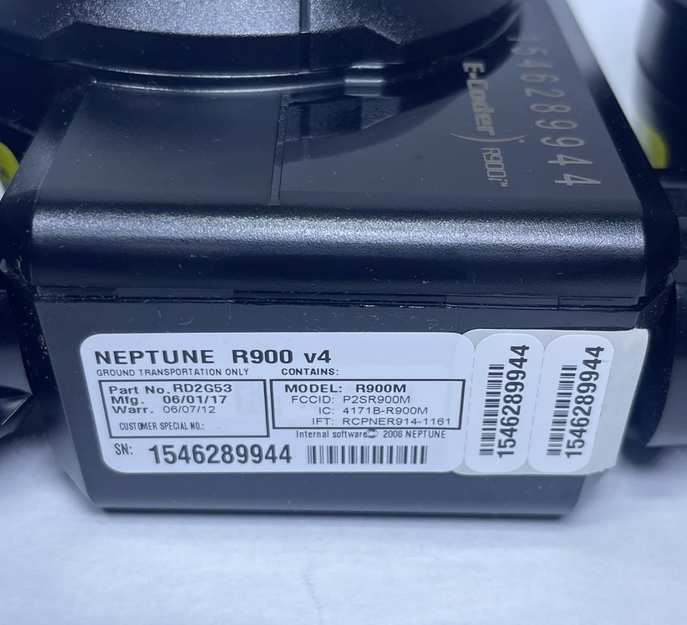 Neptune R900M V-4 RD2G53 E-Coder 2” T-10 Water Meter Registers