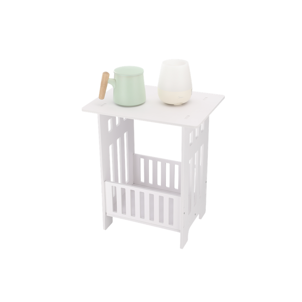 White Bedside End Table Modern Bedroom Nightstand Table Stand Holder for Books a