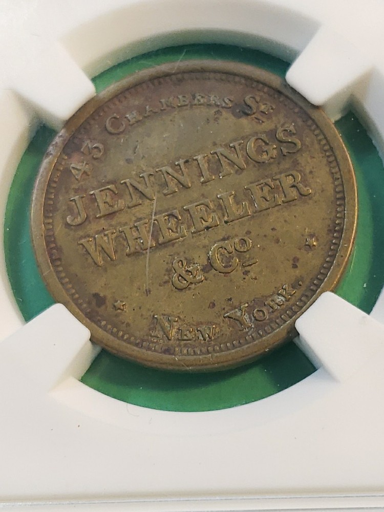 Early Jennings Wheeler Copper Token Nice Grade