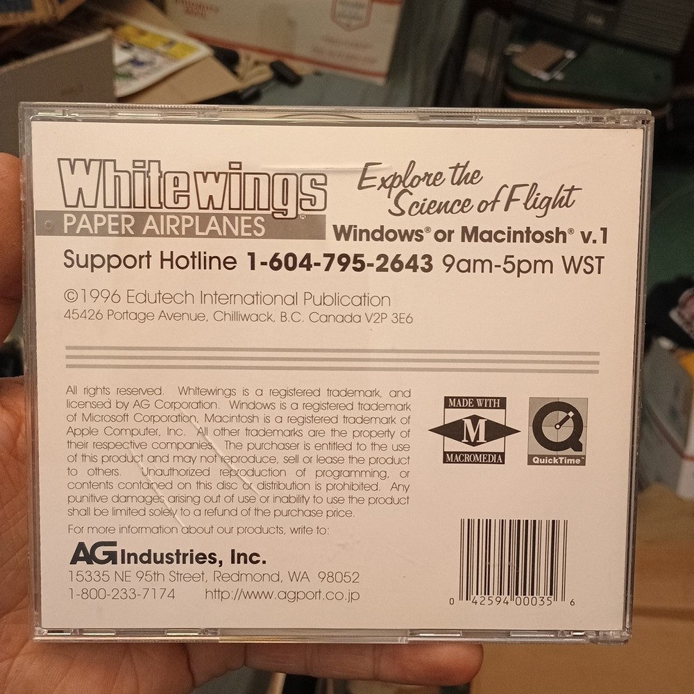 White Wings Paper Airplanes Cd Rom 1996 Pc / Mac Windows