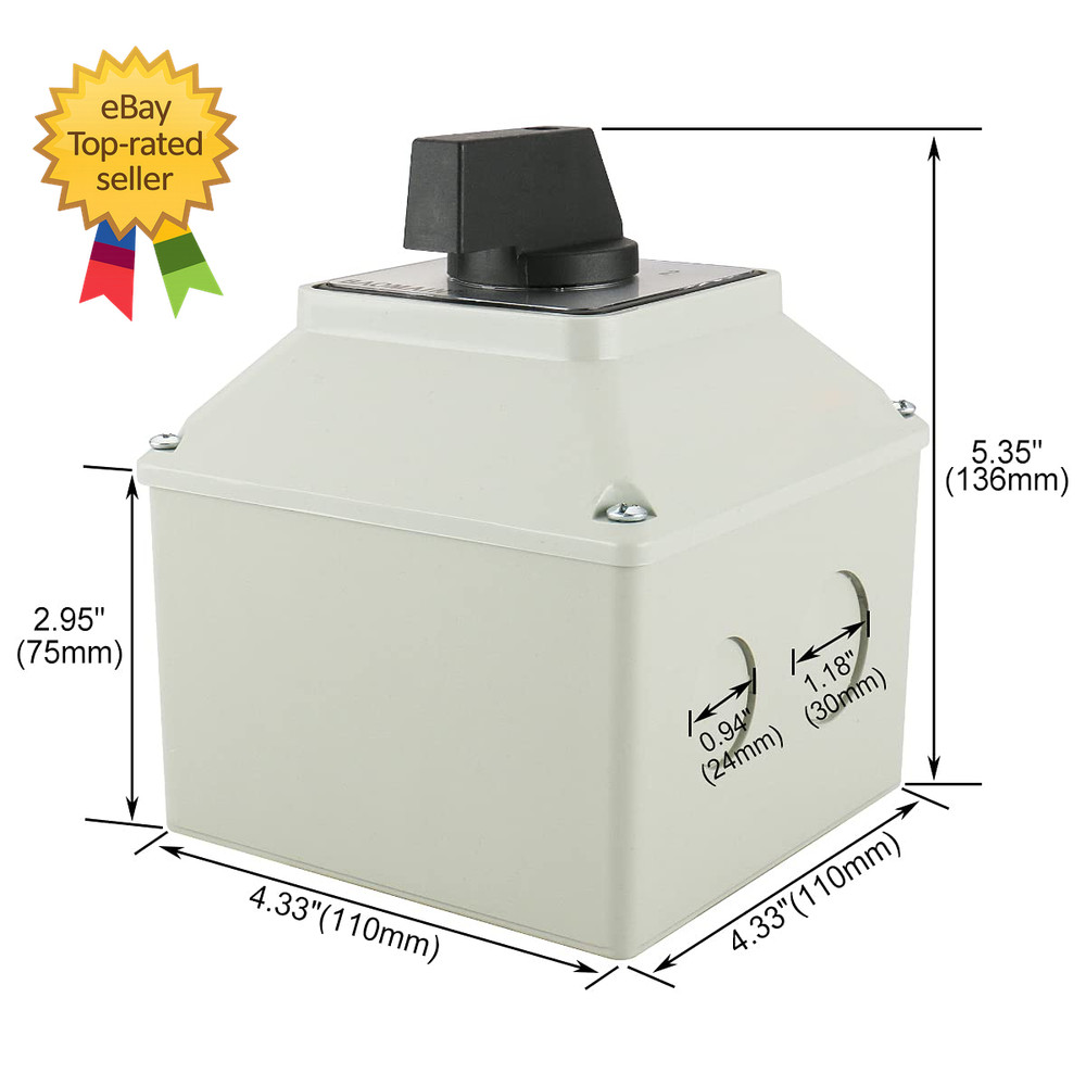 Universal Rotary Changeover Switch with Master Switch Exterior Box 660V