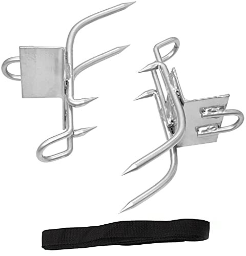 Tree Climbing Tool Stainless Spikes Non-Slip Shoes (Silver)