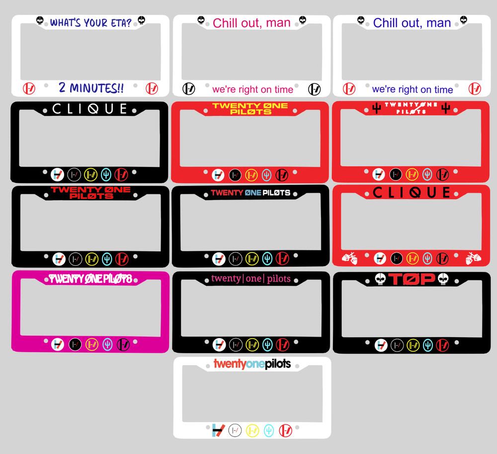 Twenty One Pilots License Plate Frames | Multiple Designs | Sublimated