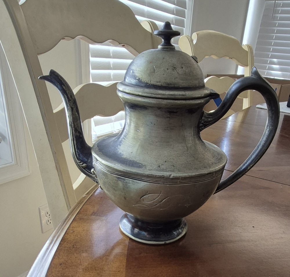 Derby Silver Plated Primitive Looking Tea Pot. Vintage