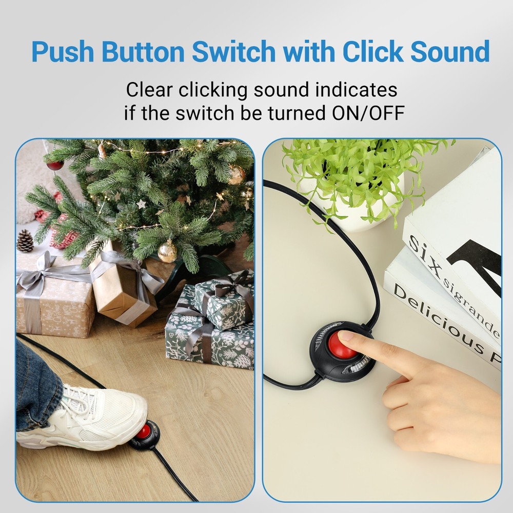 DEWENWILS 12 FT Extension Cord with Multiple Outlets ON/Off Switch Flat Plug