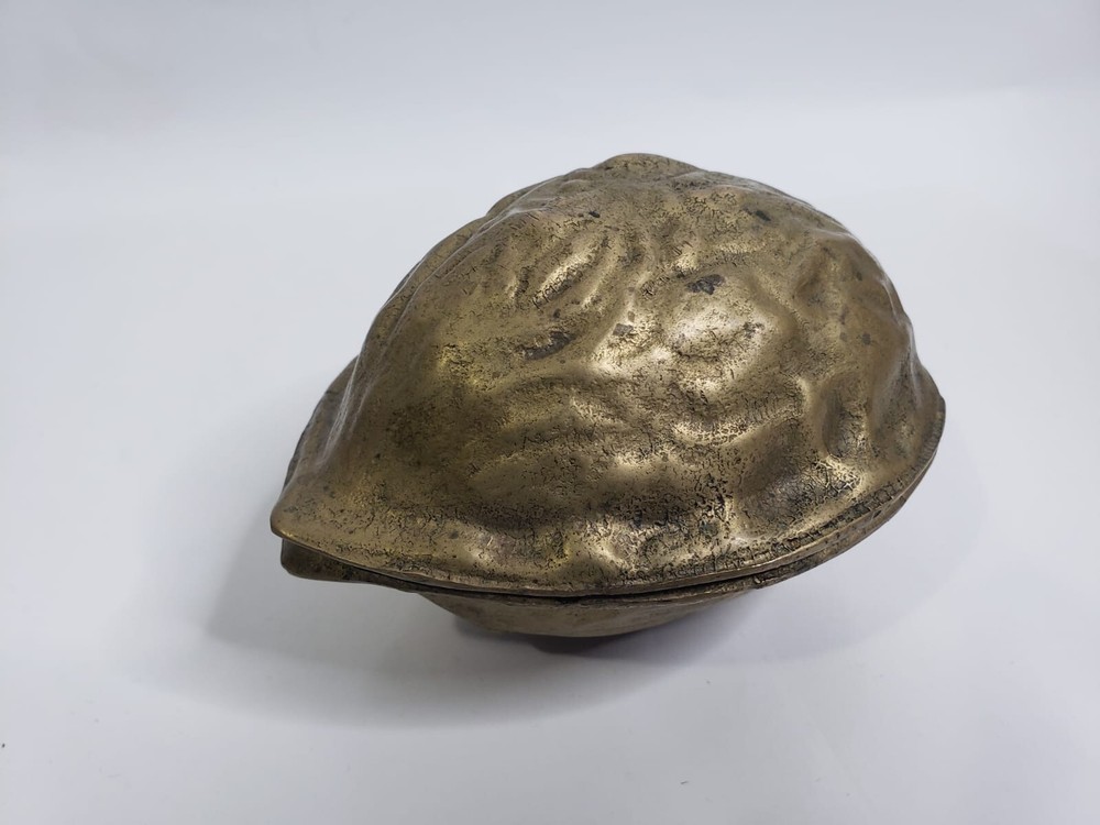 Vintage Brass Nutcracker Walnut Shaped Heavy Hinged Decorative Solid Brass