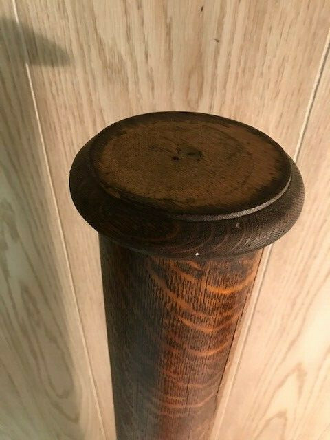 antique architectural solid oak pillar ornate carving on base 53" tall