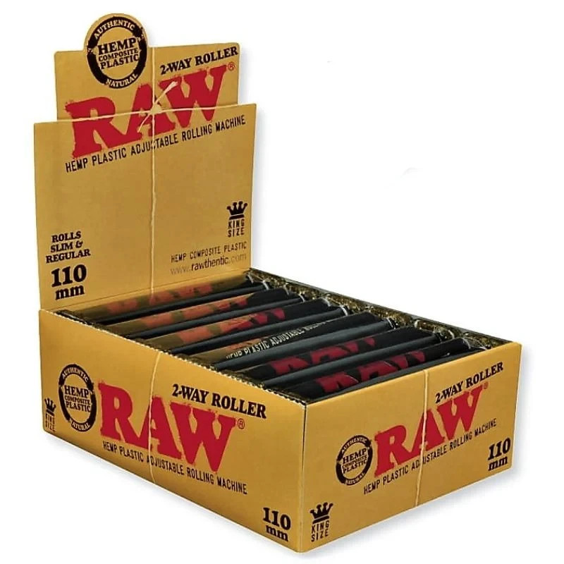 RAW 2 Way Hemp Plastic Rollers Eco Adjustable 110mm 12 Pack