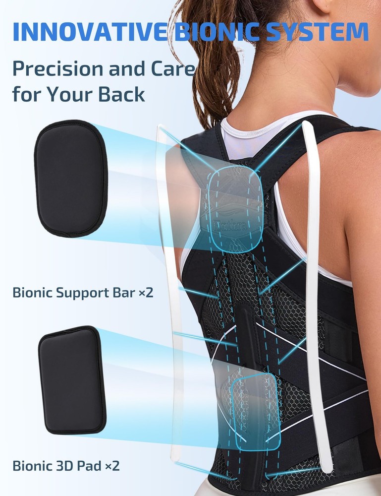 Posture Corrector for and Men with Bionic System, Precise Full Back Back Brac...