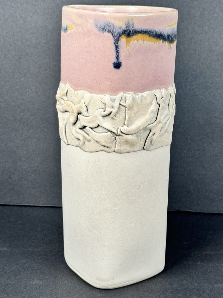 90s Style Signed Pottery Vase
