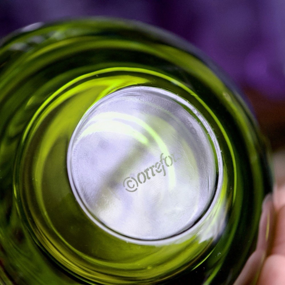 Orrofers Crystal Olive Green Candle Holder