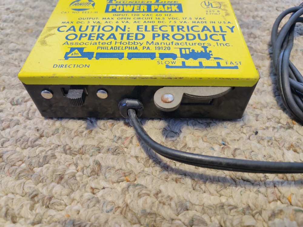 AHM Model 70203 Thunder Line Power Pack Transformer for HO Train Track vintage