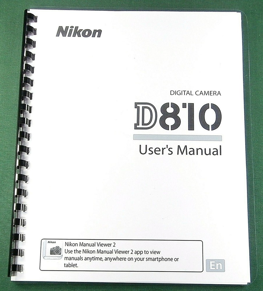 Nikon D810 User's Manual: 530 Pages & Protective Covers