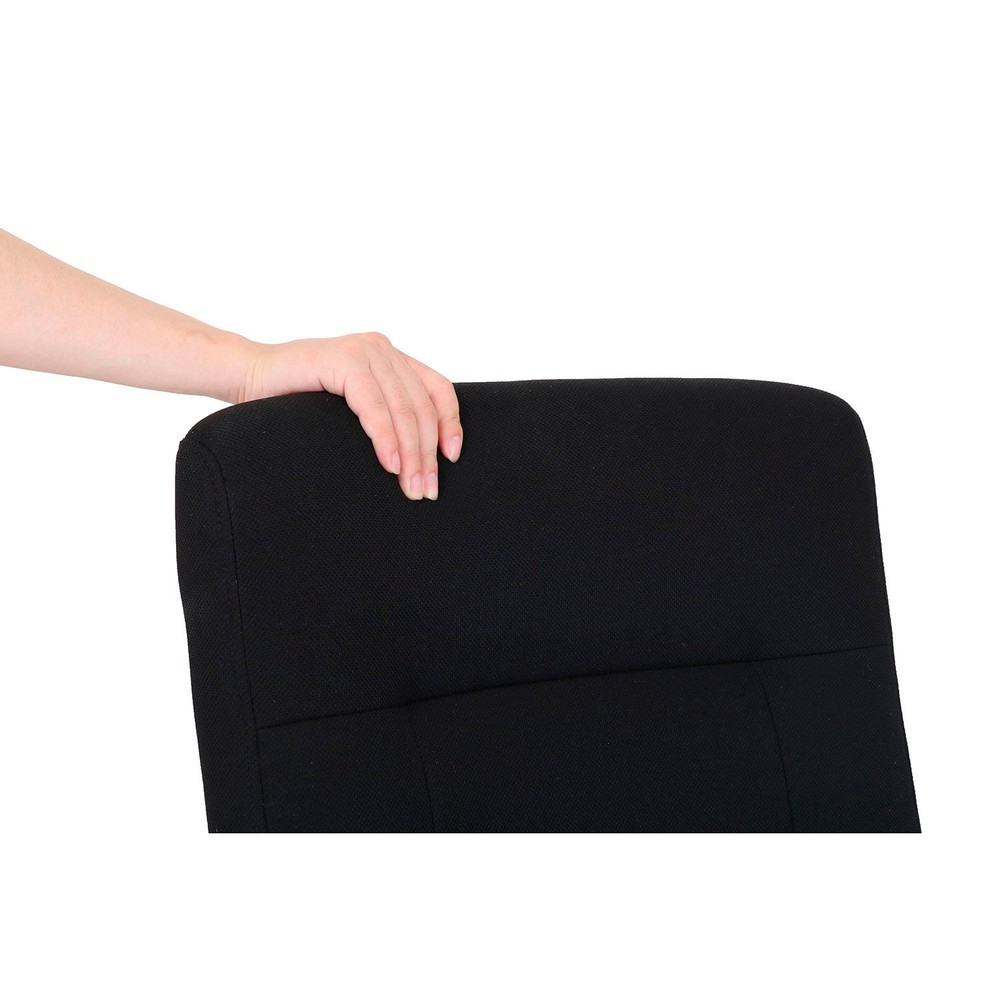 Drafting Stool Fabric Black Adjustable Arms High Back