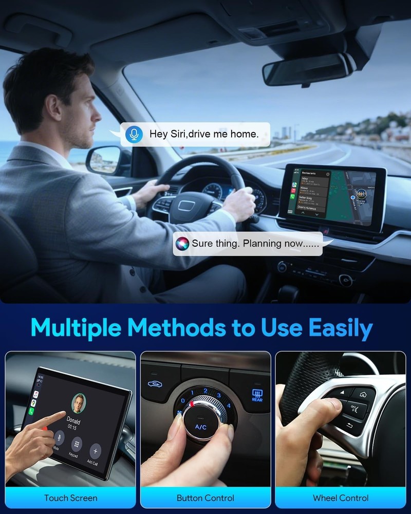 FAHREN 2in1 Mini Wireless Apple CarPlay Android Auto AI Box Plug&Play BT Adapter