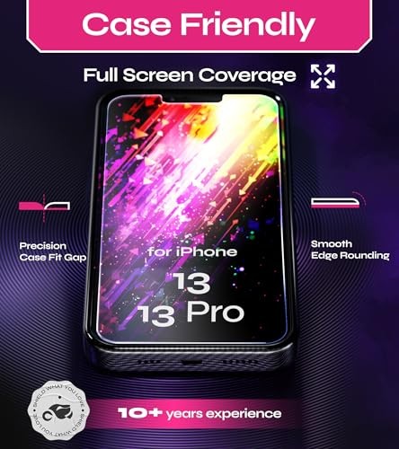 Screen Protector for iPhone 13/13 Pro (2Pack), Easy for iPhone 13 / 13 Pro
