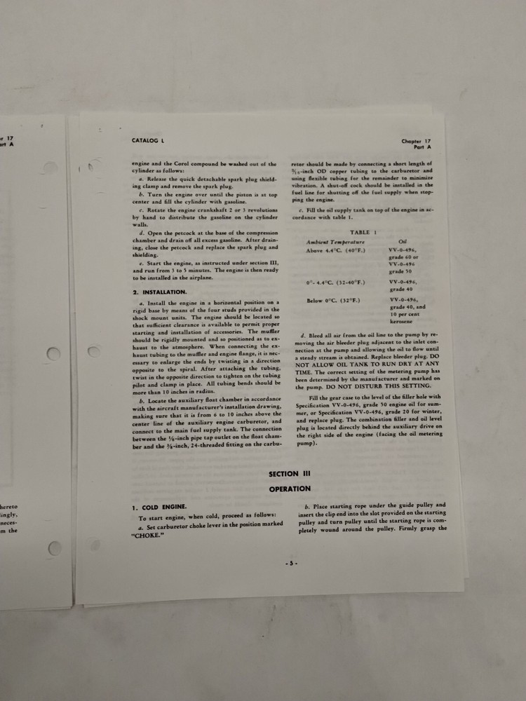 Eclipse-Pioneer Auxiliary Engines Type 542 & Models 3017 & 3359 Ops & Service