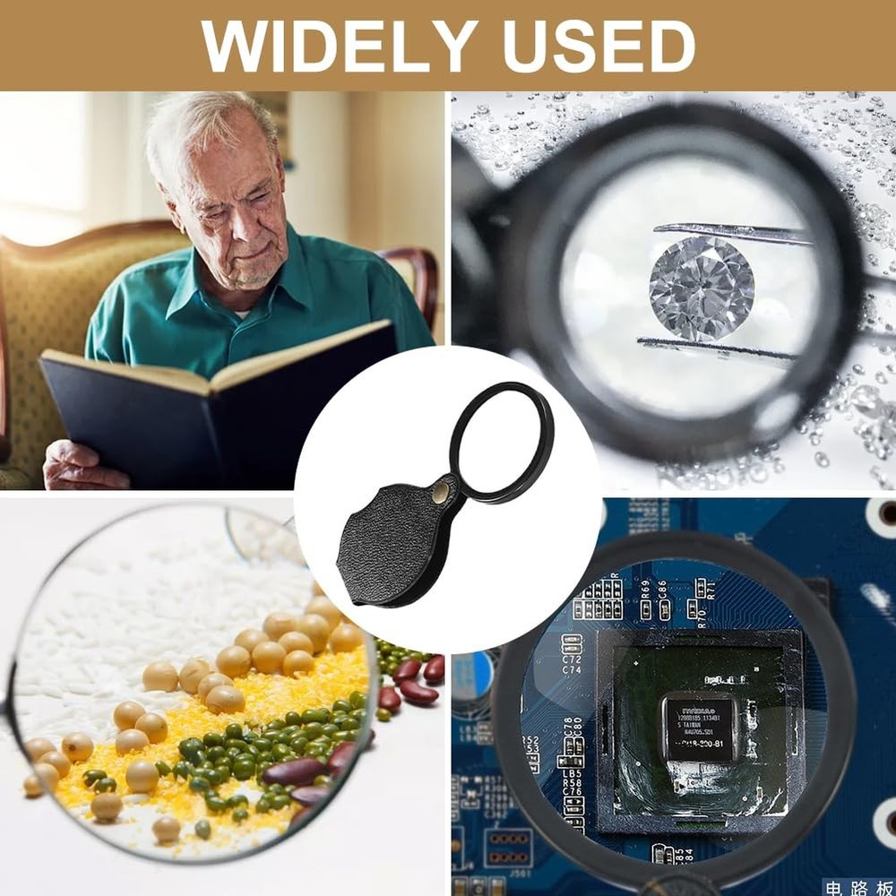 20X Pocket Magnifier Rotating Folding HD Mini Magnifying Glass for Reading