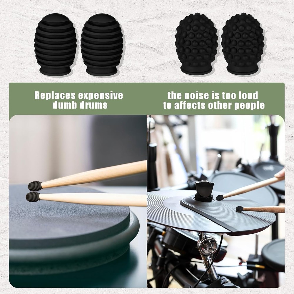 Durable Silicone Drumstick Silent Tips - Perfect for Discreet Practice Anywhere!