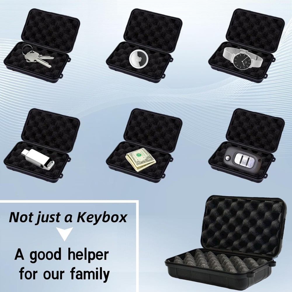 2 Pcs Magnetic Key Holders Under Car, Hide Box for Small, black