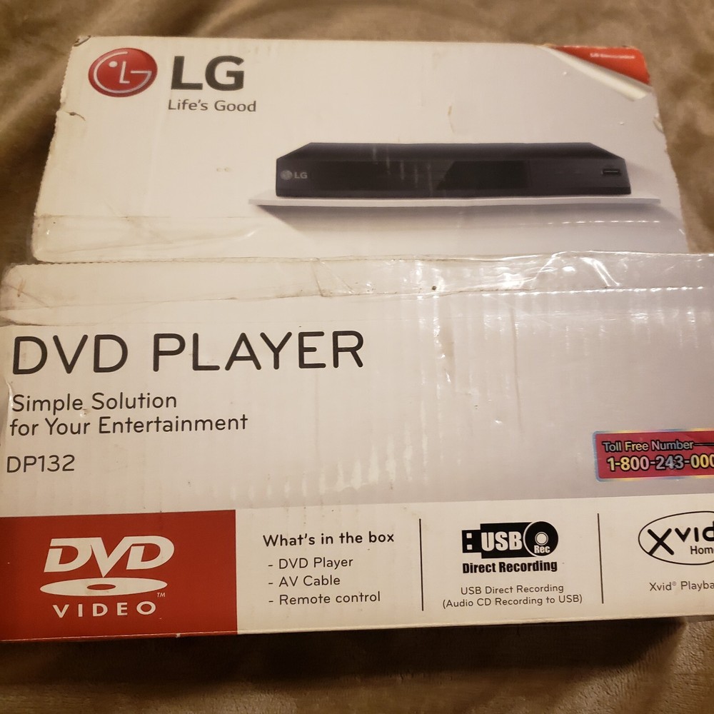 LG DVD/CD Player DP132 With USB Includes AV Cable Instructions Box (No Remote)