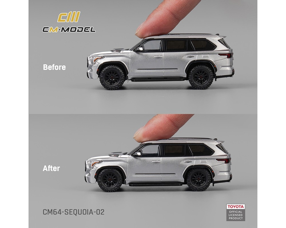 CM MODEL 1/64 SILVER - 2024 TOYOTA SEQUOIA