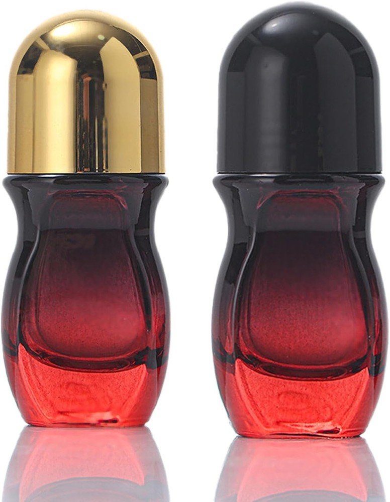 50 ML Red Deodorant Roller Bottle Empty,Glass Roller Bottles Deodorant,Roller...