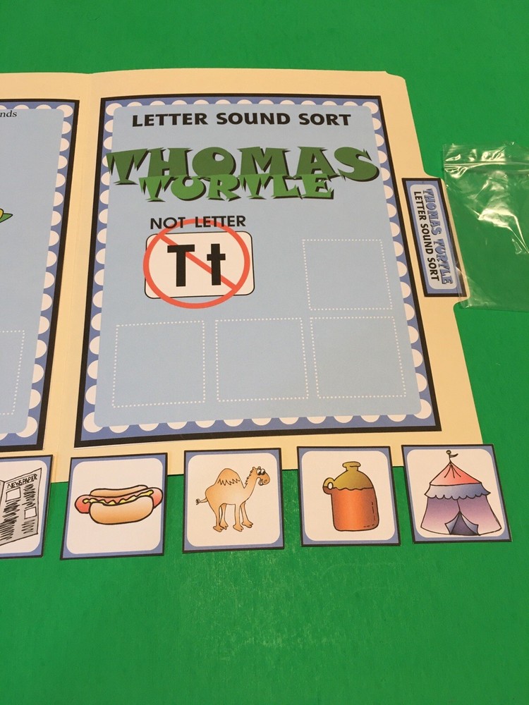 Thomas Turtle - Letter Tt - DIY File Folder game - Printed / Uncut