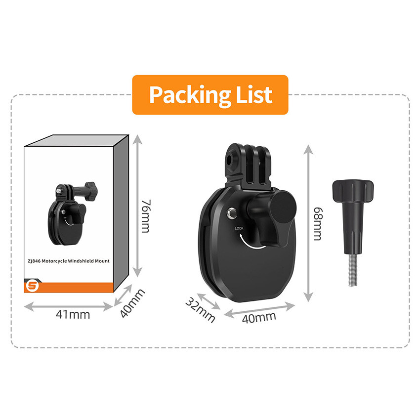 Motorcycle Windscreen Clamp Camera Mount Accessories for Insta360 Ace/Ace Pro