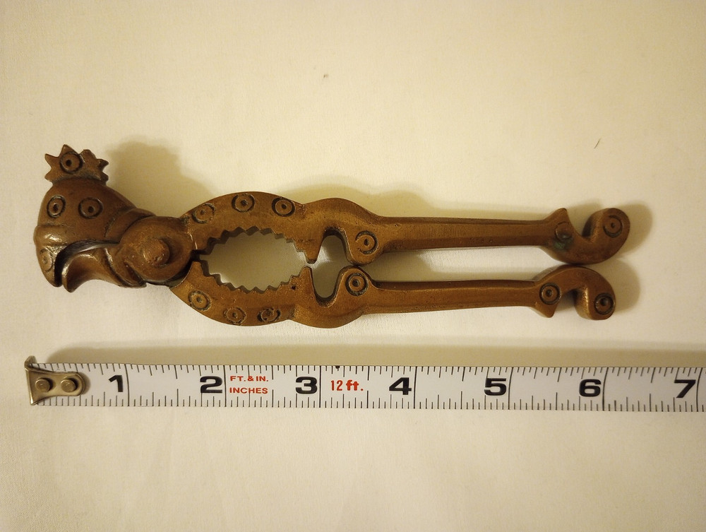 Vintage Brass Rooster Chicken Nutcracker / Bottle Opener