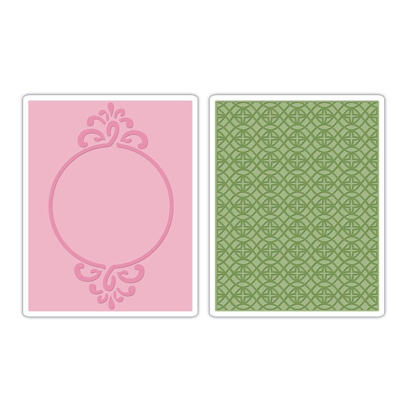 Sizzix Texture Impression 2 Embossing Folder Circle Frame & Sparkling Set 211790