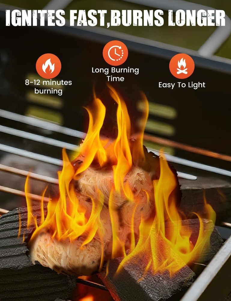 150pcs Fire Starter, Natural Tumbleweed Fire Starters for Campfires, Fireplac...