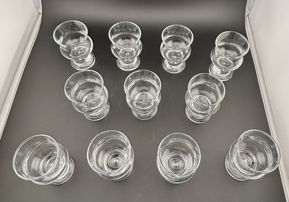 Crown Corning Hunter Bubble Stem Cordial Set of 11