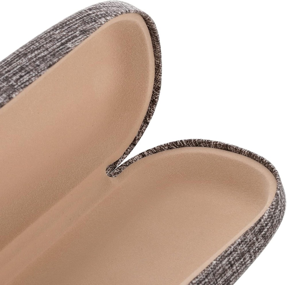 Hedume 12 Pack Hard Shell Eyeglasses Case, PU Linen Pattern Large Glasses Case,