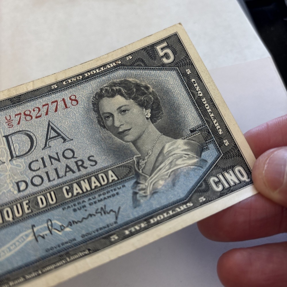 Canada 1954 $5 Five Dollar U/S Serial - Crisp