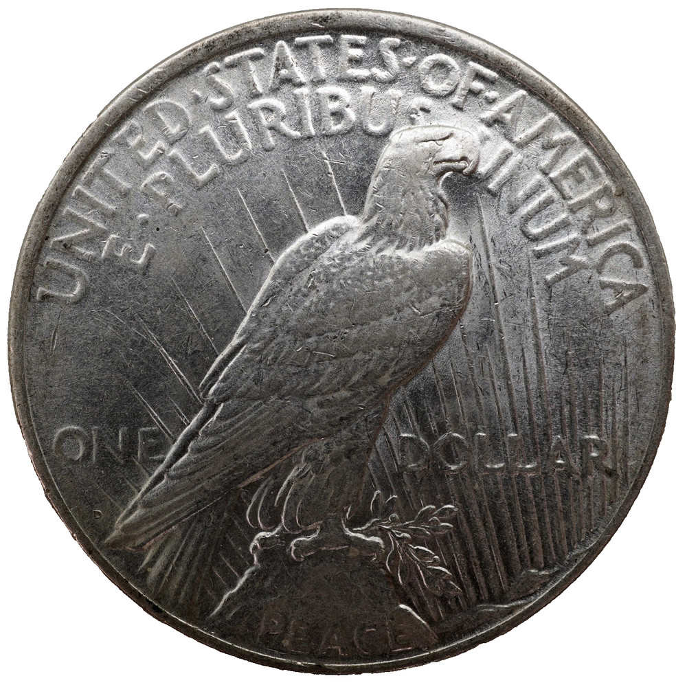 1927-D $1 Peace Silver Dollar AU++