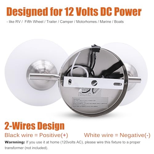 12V RV Pendant Dining Table Light with Replaceable Bulb (2 X E26 Bulb