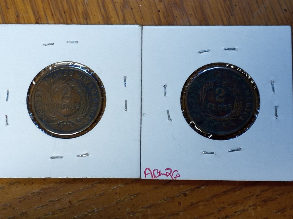 2 - 1864 Large Motto 2 Cent Pieces