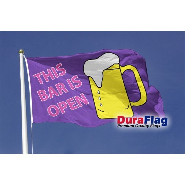 This Bar Is Open Man Cave Flag Table Hand Waving Flags Bunting Scrunchie Display